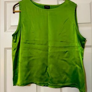 EUC Eileen Fisher Acid Lime Green Silk tank